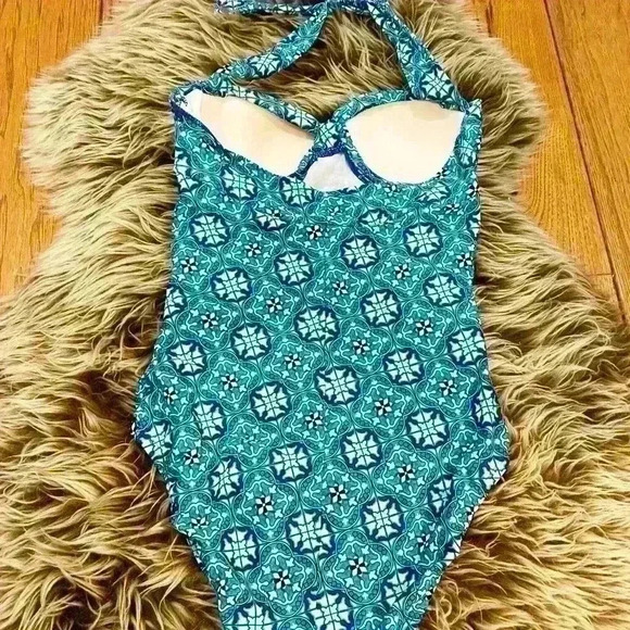 SPANX Love Your Assets By Sara Blakey Blue One Piece Swimsuit Size M - Picture 4 of 7